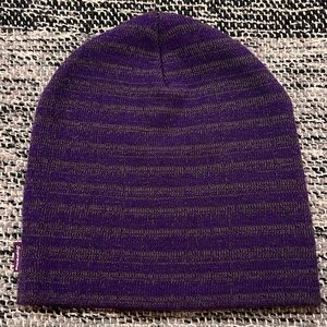 Supreme Striped Beanie - Purple/Gray